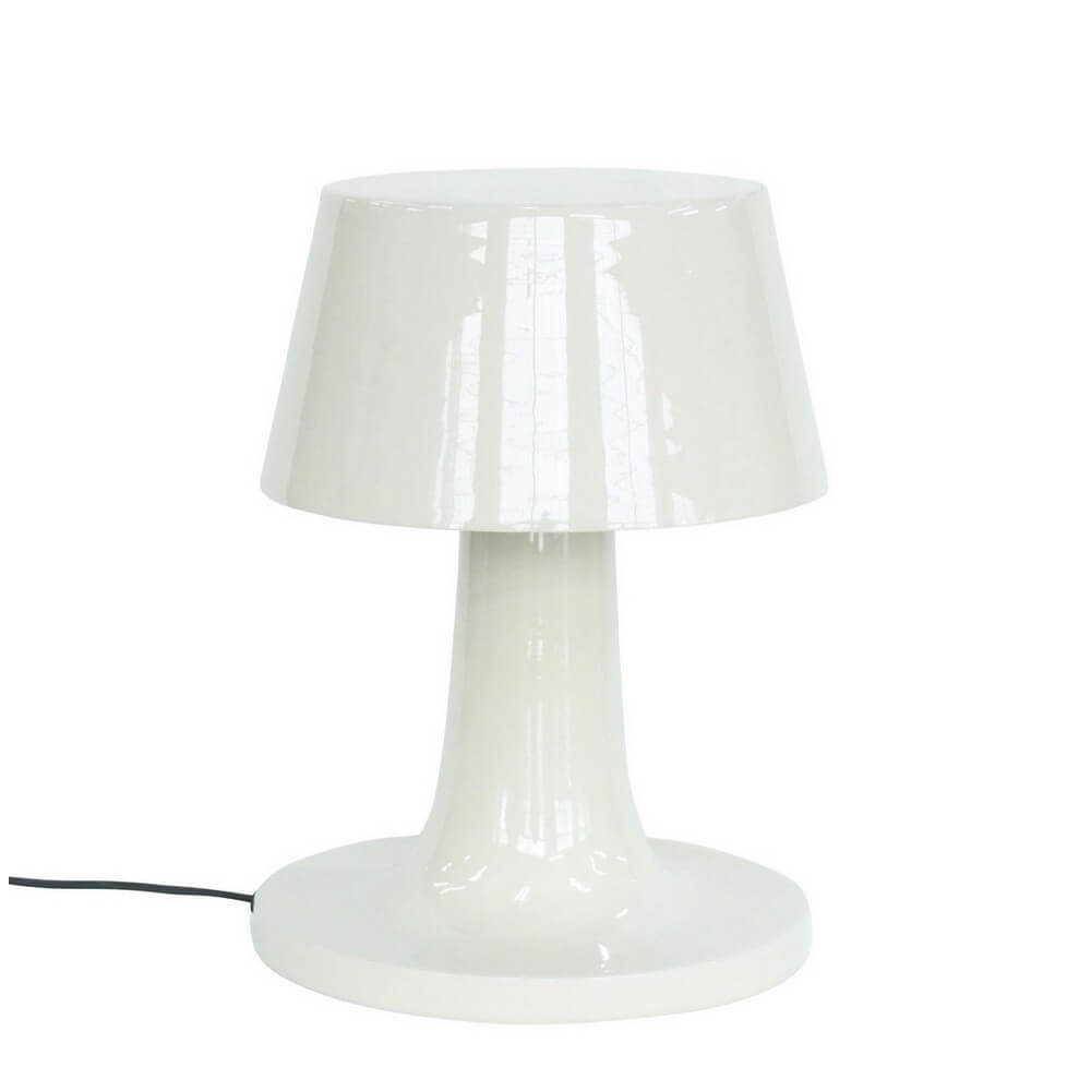 Lampada da Tavolo in Metallo Laccato Beige con Paralume H39 - TURNER