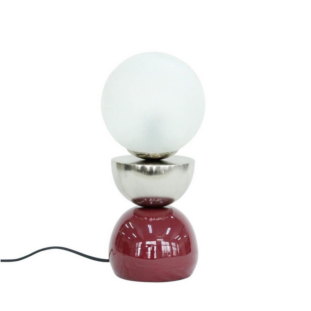 Lampada da tavolo in metallo e vetro con sfera decorativa - MALTON