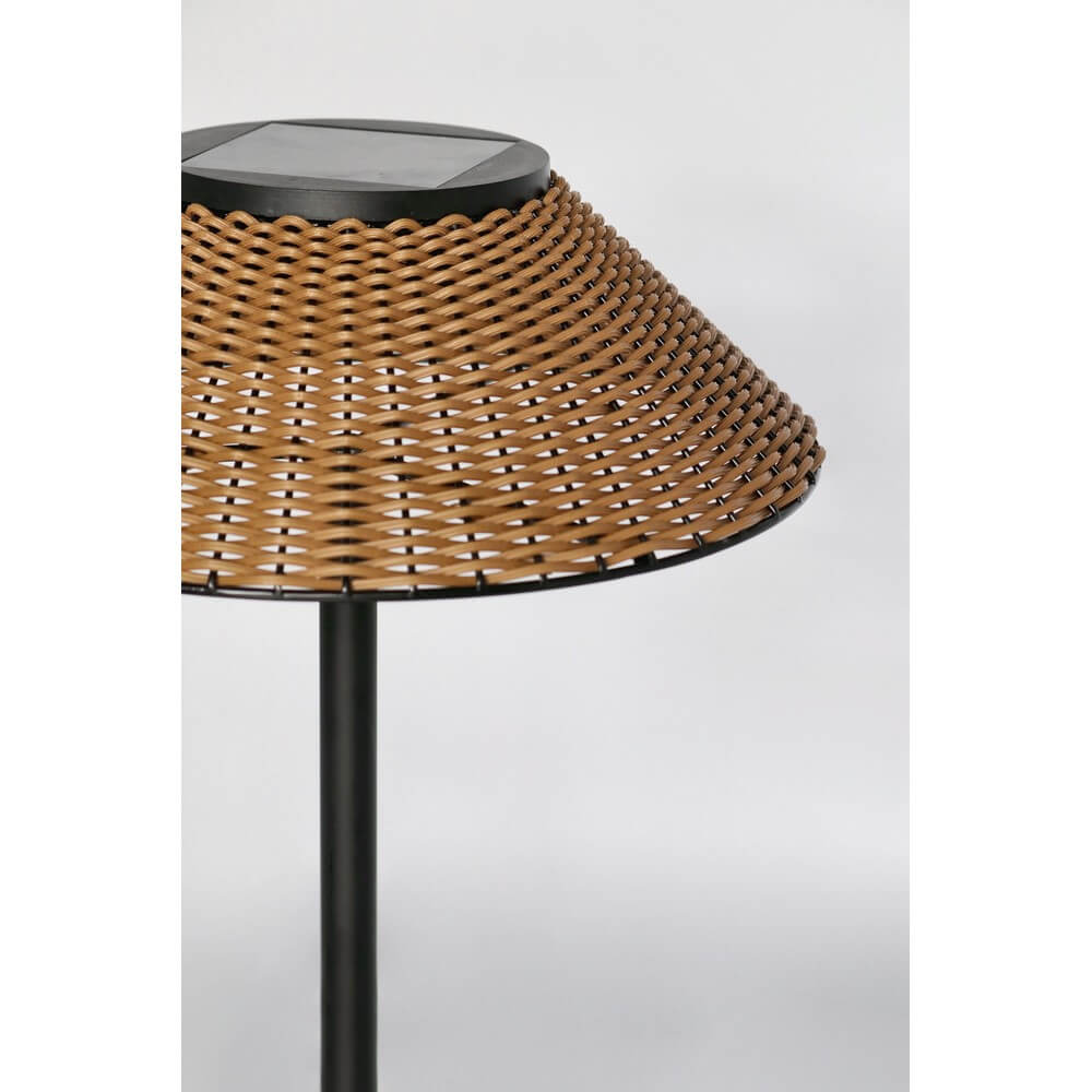 Lampada da Tavolo Solare LED con Paralume Effetto Rattan - TRANQUIL