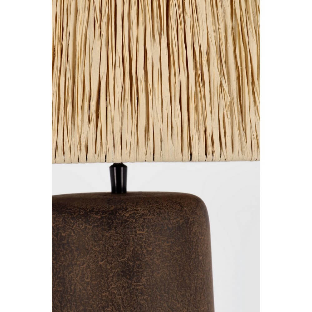 Lampada da tavolo in alluminio con paralume in iuta naturale - KEDAR
