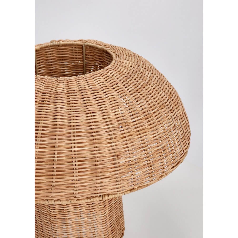 Lampada da Tavolo in Rattan Intrecciato Fatta a Mano H40 - TAV