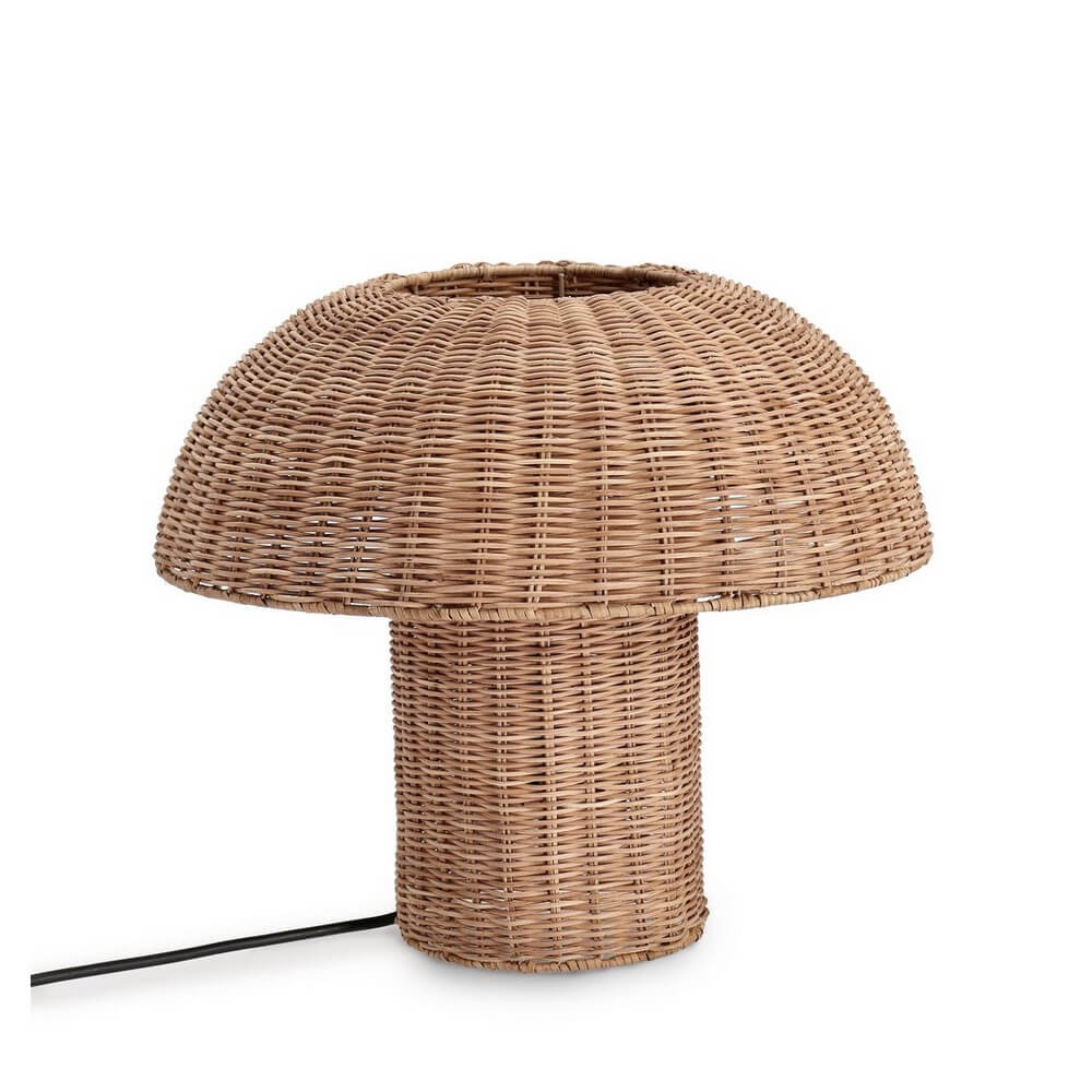 Lampada da Tavolo in Rattan Intrecciato Fatta a Mano H40 - TAV