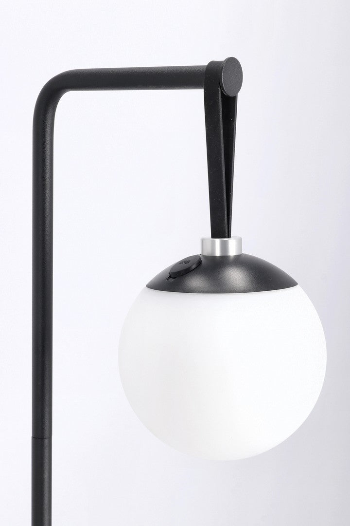 Piantana LED da Terra Nera con Sfera in PE Dimmerabile H140 - BALMONY