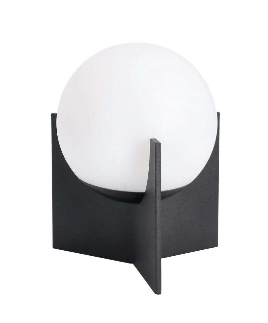 Lampada da Tavolo LED Nera con Sfera in PE Ricaricabile USB - CARDAMOM