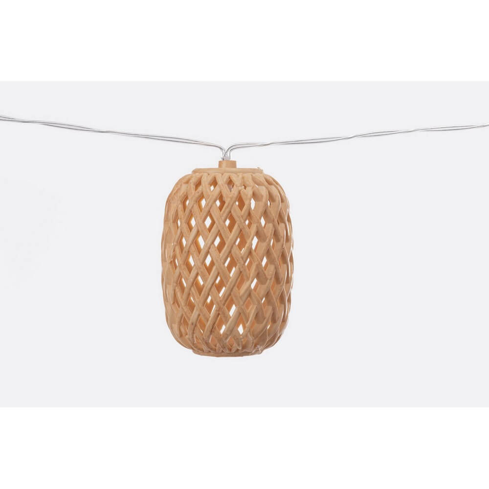 Catena Luminosa Solare 10 LED con Lanterne Intrecciate Naturali - HARUMY