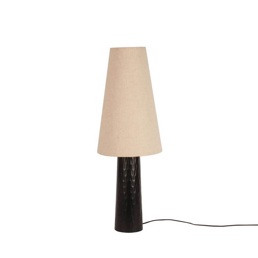 Lampada da Tavolo in Metallo con Paralume in Tessuto Conico H80 - BIHAR
