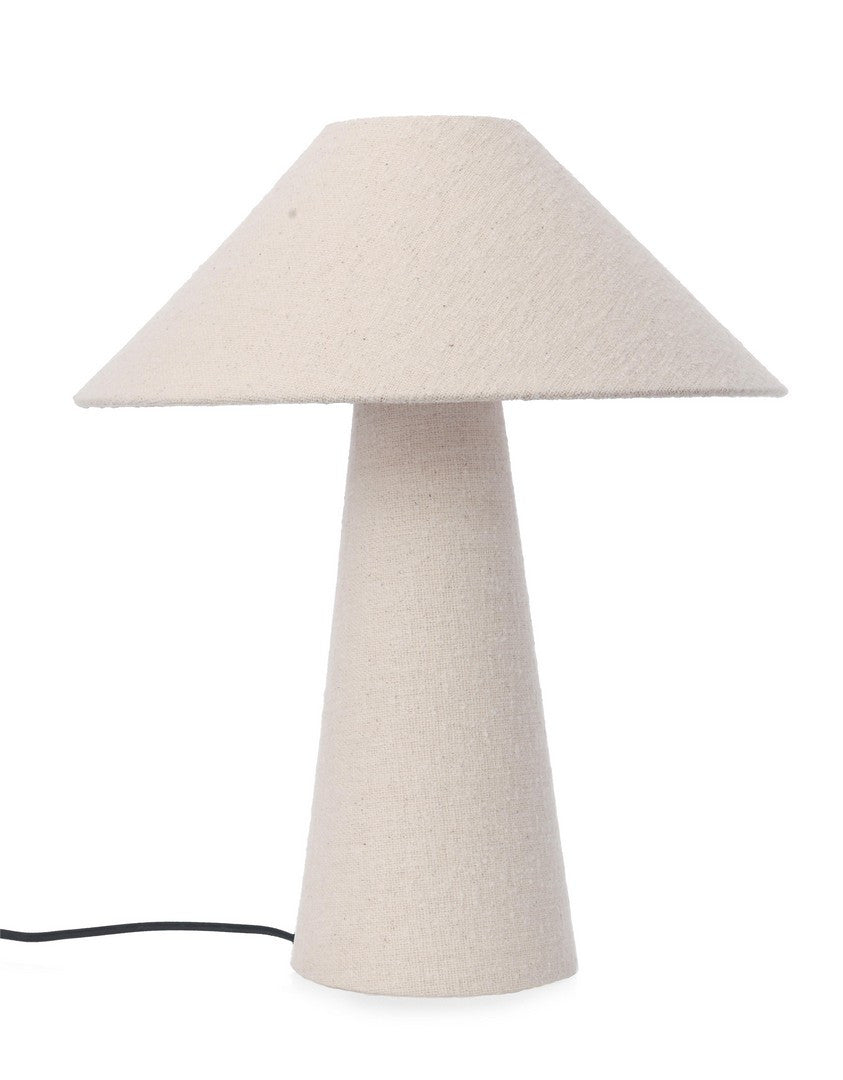 Lampada da tavolo in tessuto bouclé color crema H46 cm - KIAN