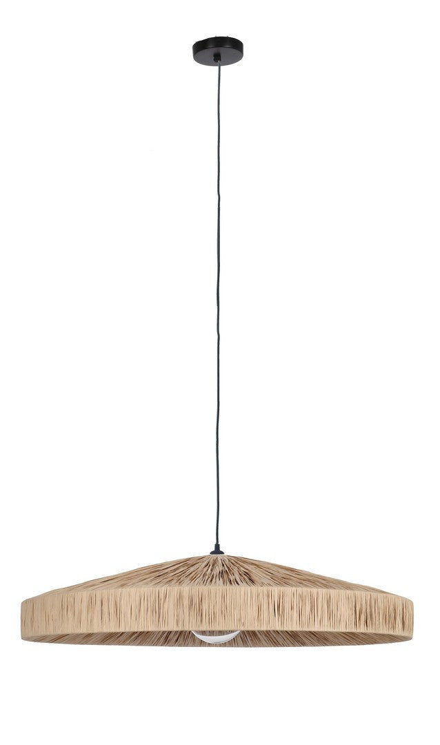 Lampadario a Sospensione in Rafia Naturale Intrecciata D80 - MEI-WEN