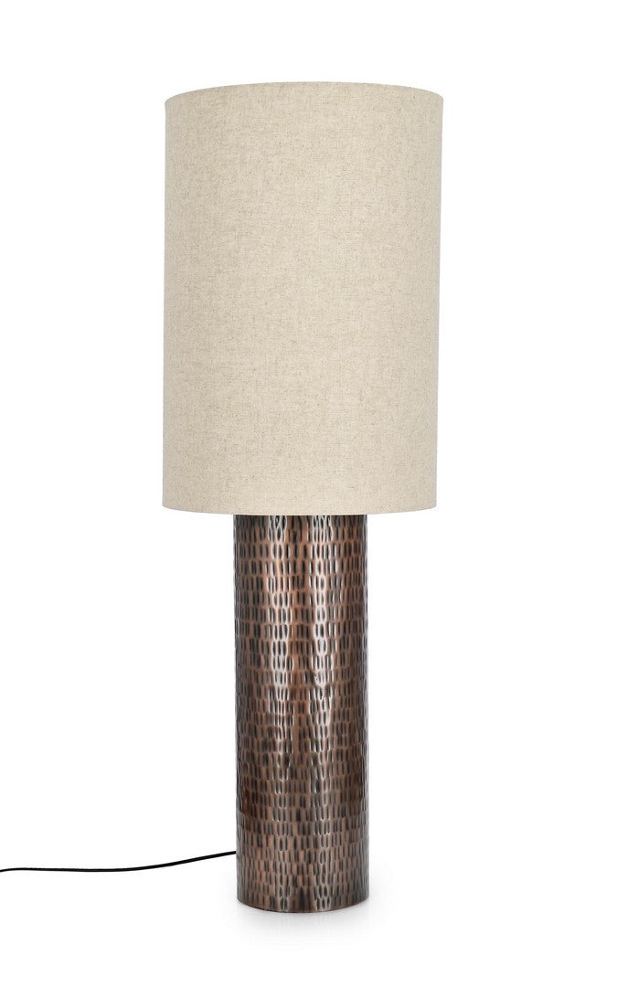 Lampada Piantana in Metallo con Paralume in Cotone H122 cm - DIMITRIOS