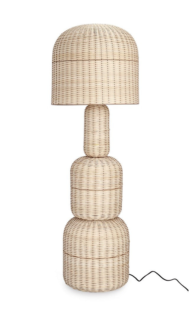 Piantana da Terra in Rattan Intrecciato Naturale H157 cm - ANGELICA