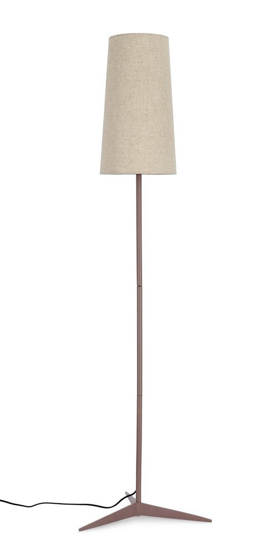 Piantana da Terra in Metallo con Paralume in Cotone H166 cm - SURI