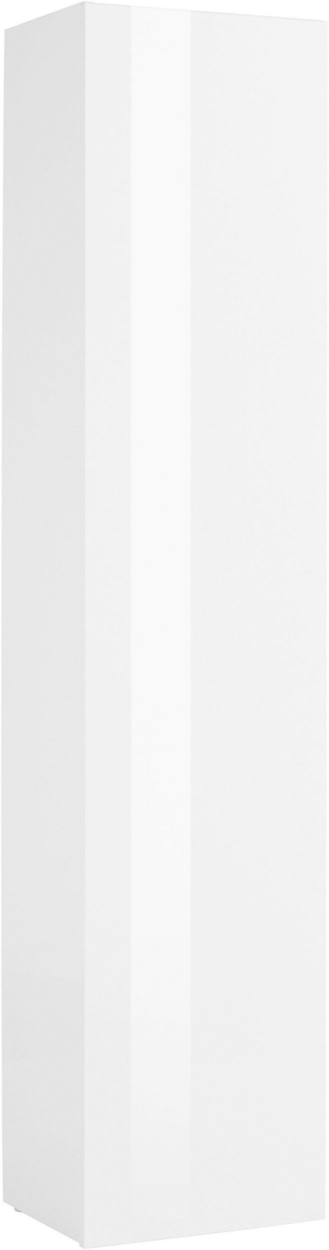 Colonna ECHO bianco lucido con due ante chiuse, vista di tre quarti su fondo bianco #colore_Bianco Lucido