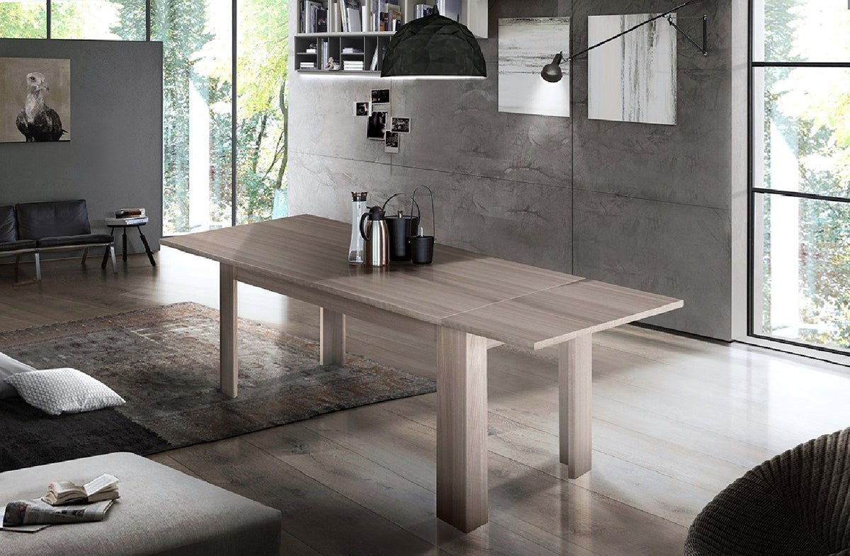 Tavolo da pranzo LYRA in legno olmo allungato con giunzione centrale visibile #colore_Olmo