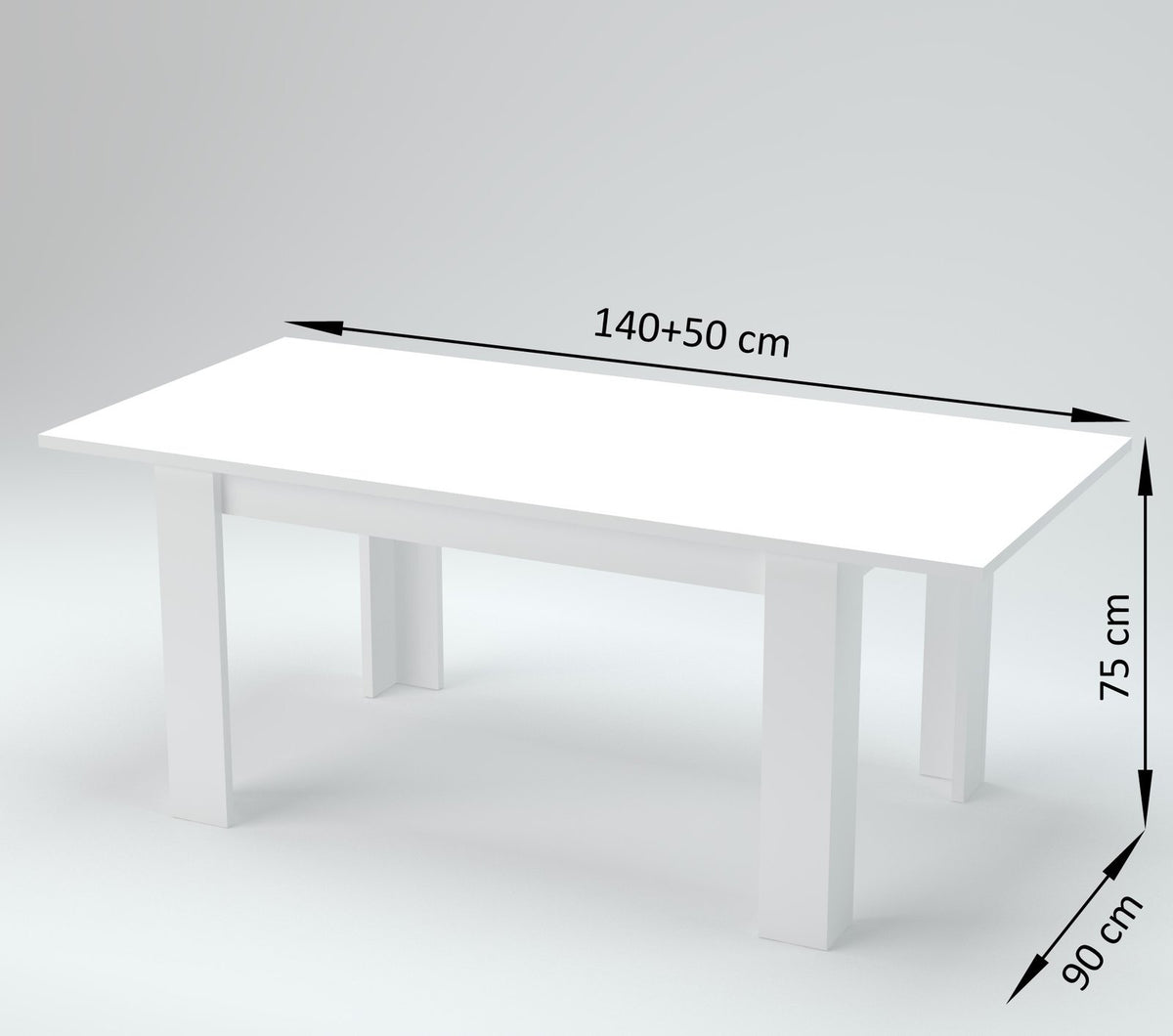 Tavolo LYRA Bronx allungato con quote 140+50 cm e altezza 75 cm #colore_Cemento Bronx
