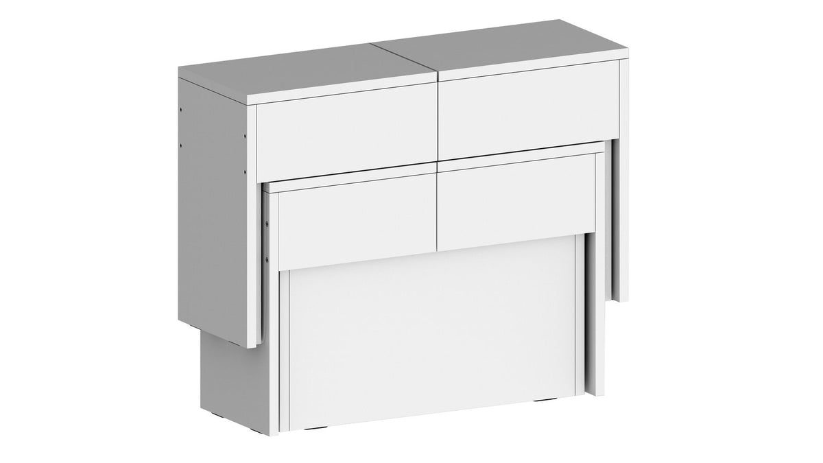 Render ORION bianco lucido di due moduli sovrapposti su sfondo grigio #colore_Bianco Lucido
