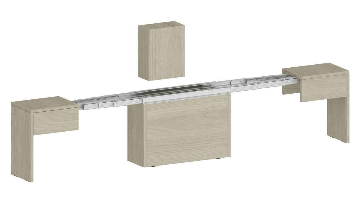 Render ORION olmo in esploso con guide telescopiche e blocco sospeso #colore_Olmo