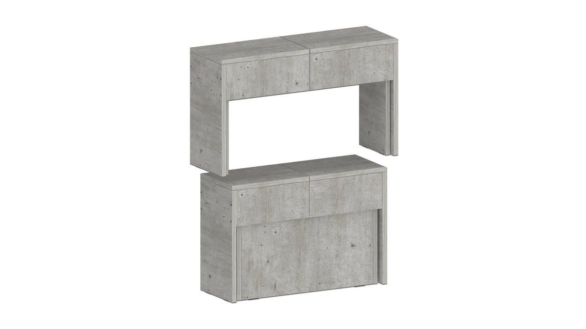 Render ORION cemento con due elementi separati su fondo bianco #colore_Cemento
