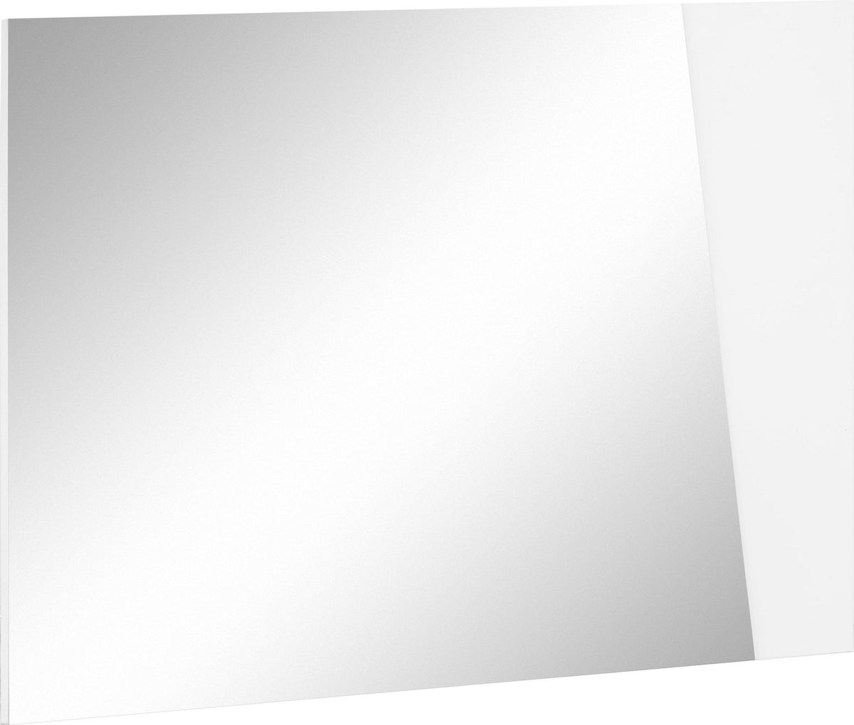 Specchiera GALAXIA bianco lucido su sfondo bianco, vista di tre quarti con cornice sottile #colore_Bianco Lucido