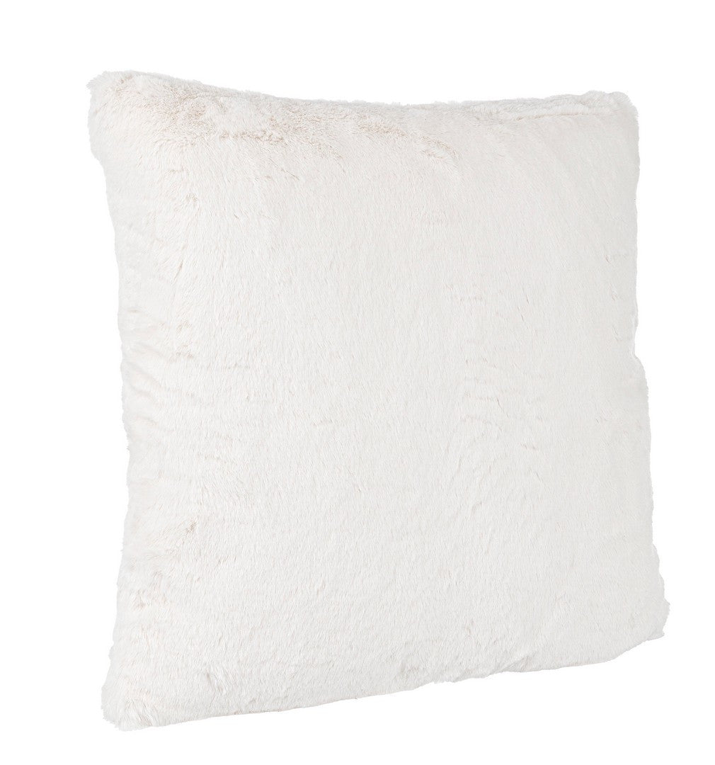 Cuscino decorativo in pelliccia sintetica bianca 45x45 cm - STEWART