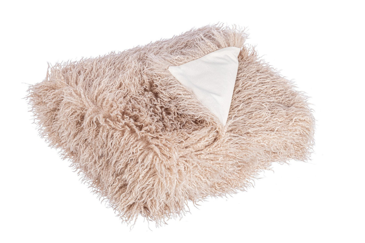Plaid in Pelliccia Sintetica Soffice Beige 120x150 cm - SALIM