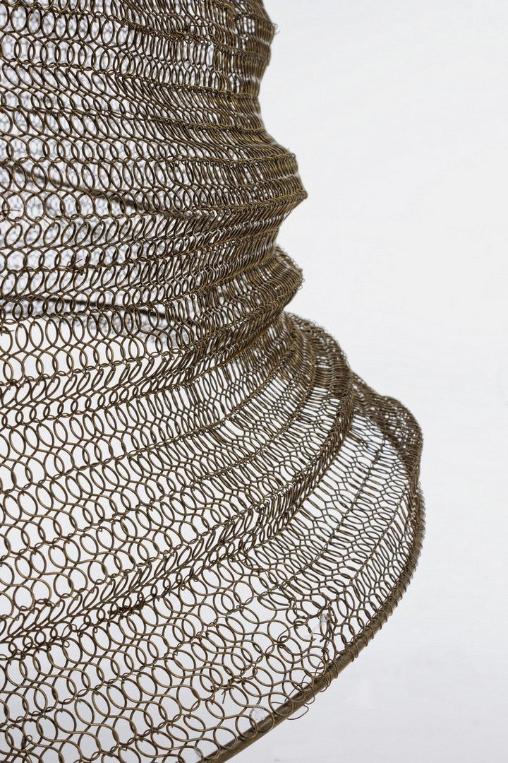 Lampadario a sospensione in rete metallica ottone stile boho - DARIO