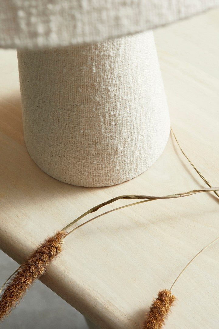 Lampada da tavolo in tessuto bouclé color crema H46 cm - KIAN