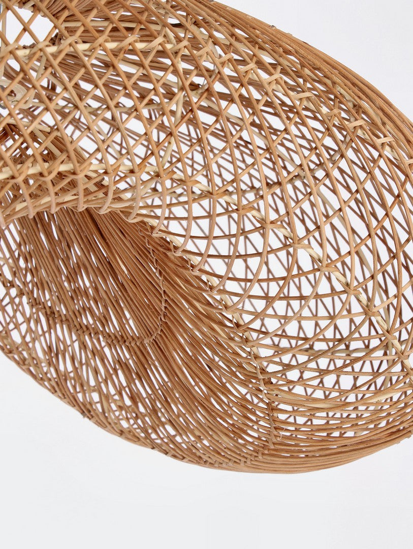 Paralume a Sospensione in Rattan Intrecciato a Mano 81x56 cm - MEI-FANG