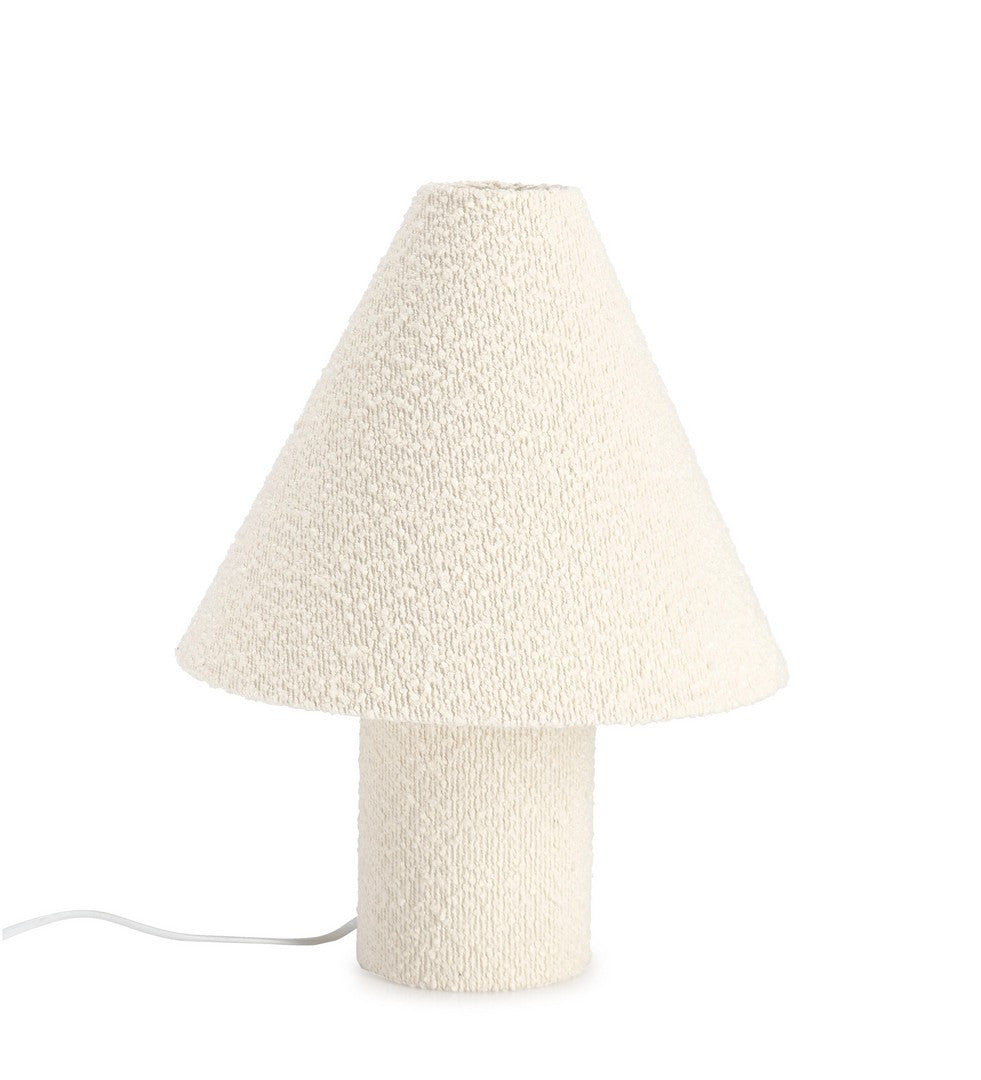 Lampada da Tavolo in Tessuto Bouclé con Paralume Conico - RADHA
