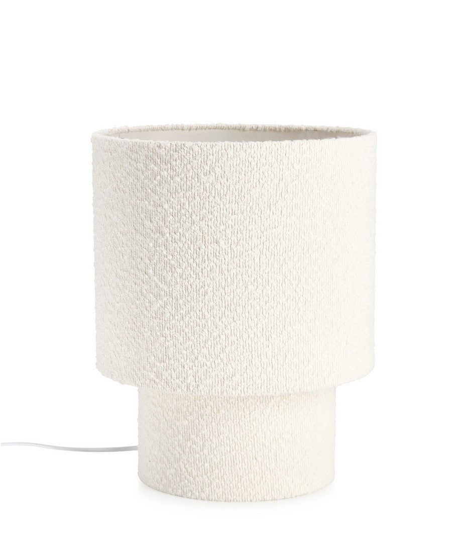 Lampada da Tavolo in Tessuto Bouclé con Paralume Cilindrico - RADHA