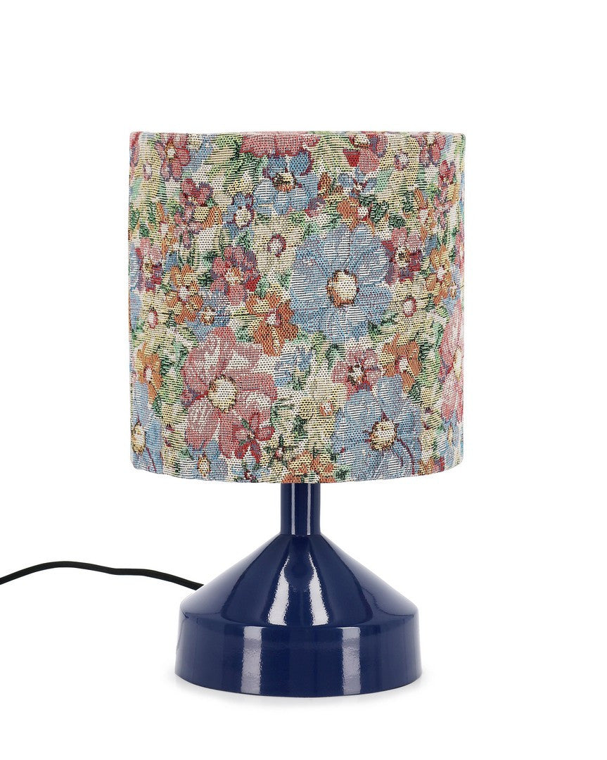Lampada da Tavolo con Paralume in Tessuto Floreale - MALDHA