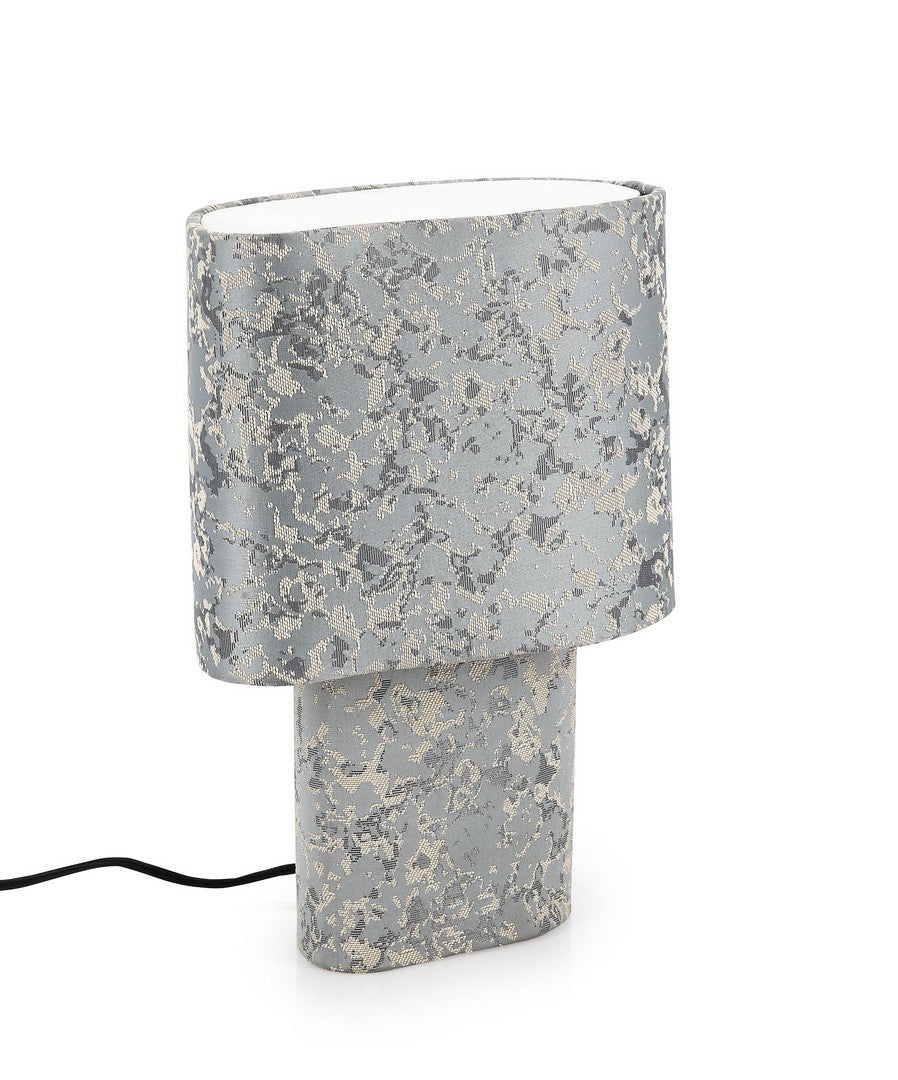 Lampada da Tavolo in Metallo e Tessuto Effetto Marmo - KATLA