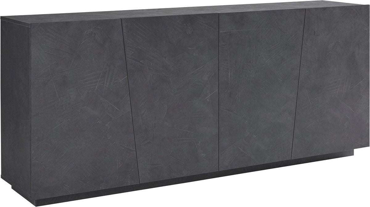 Credenza GALAXIA ardesia su sfondo bianco, ante chiuse senza maniglie a vista #colore_Ardesia