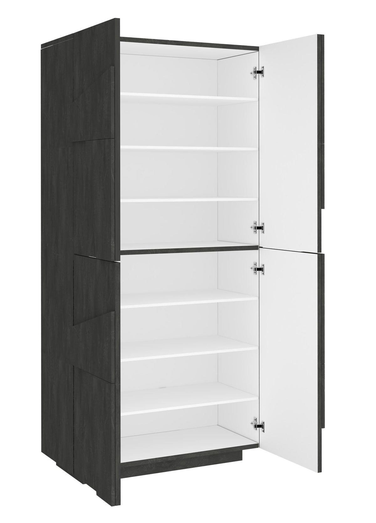 Scarpiera PULSE ardesia con ante destre aperte a 90 gradi, interno bianco #colore_Ardesia