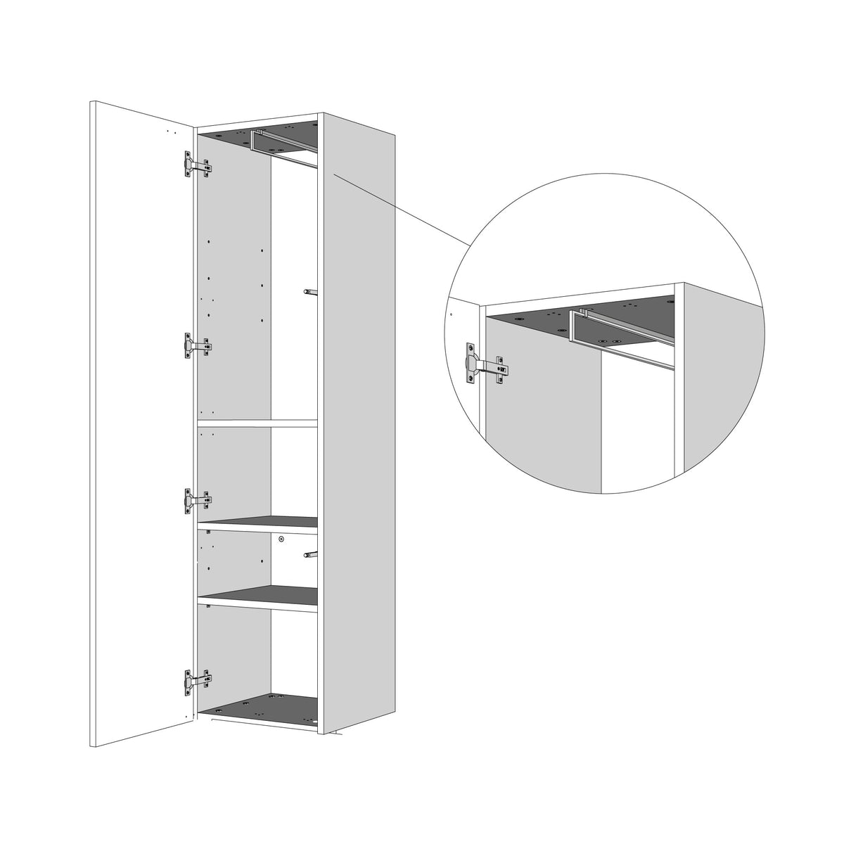 Base Colonna a terra L.60 H.210,3 P.39,2 sx-dx - ISOKA