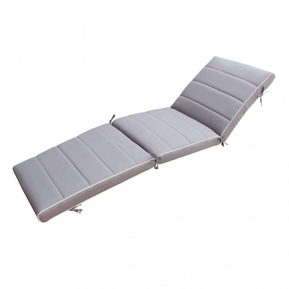 Cuscino LETTINO KING grigio con piping bianco su fondo bianco, vista dall'alto a tre quarti #colore_Grigio