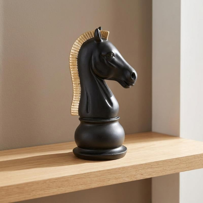 Scultura Cavallo degli Scacchi in Acciaio - CHESS