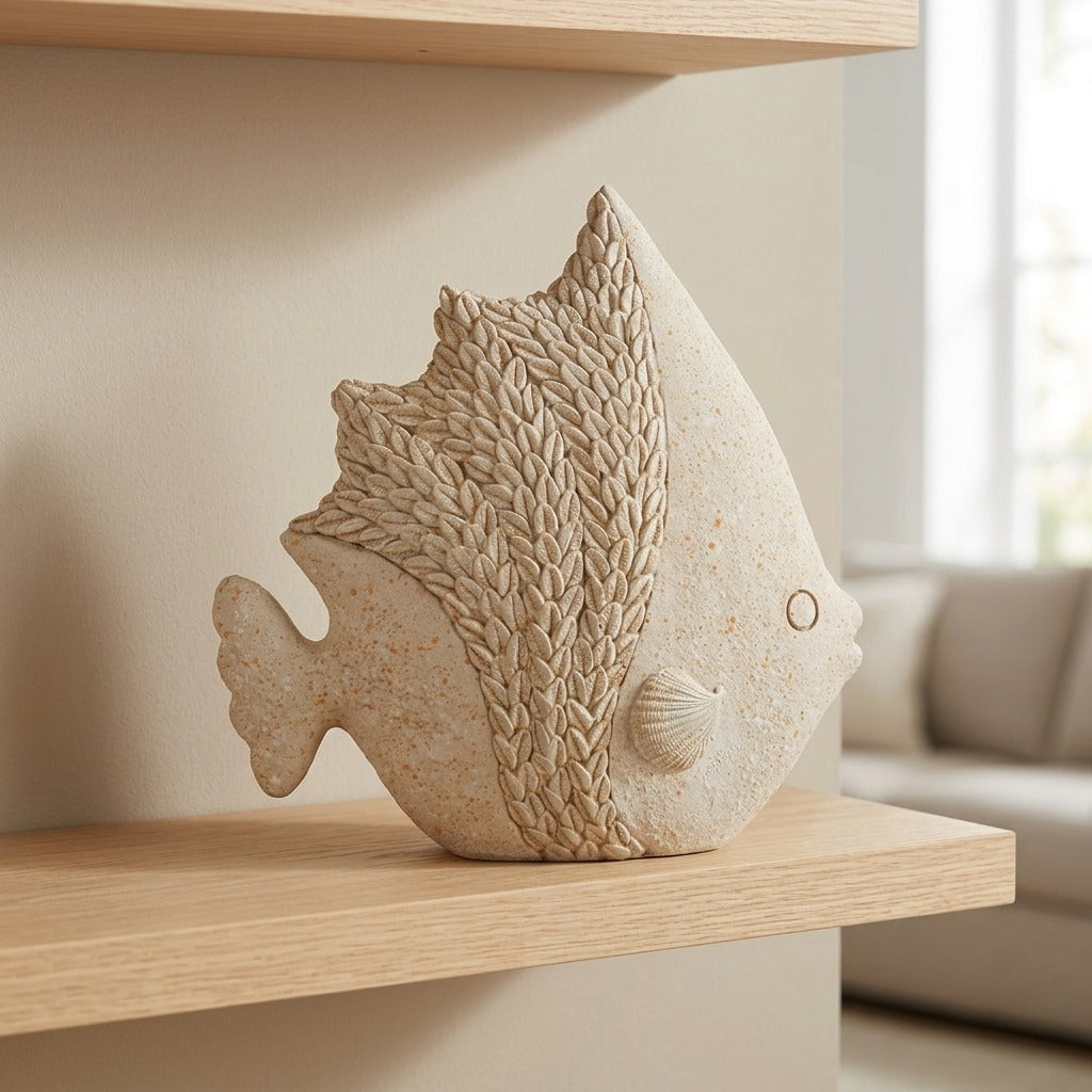 Pesce Decorativo in Acciaio con Effetto Sabbia - PESCE