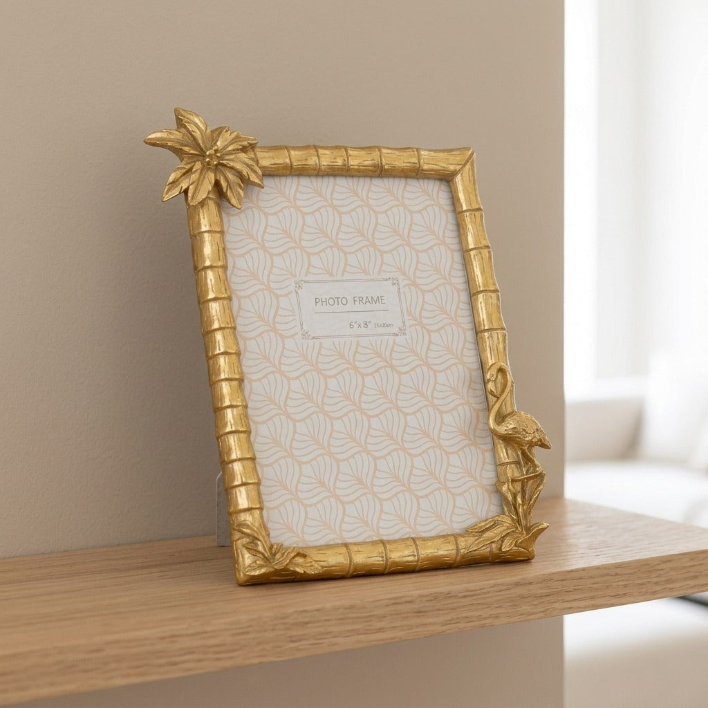 Cornice Portafoto con Fenicottero e Bamboo - FLAMINGO PICCOLA