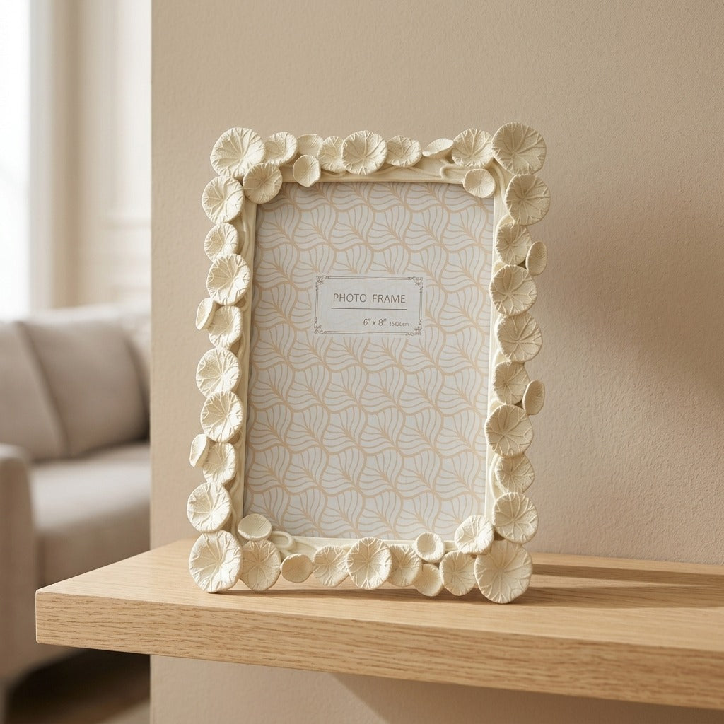 Cornice portafoto in resina con foglie di loto 15x20 cm - LOTUS PICCOLA