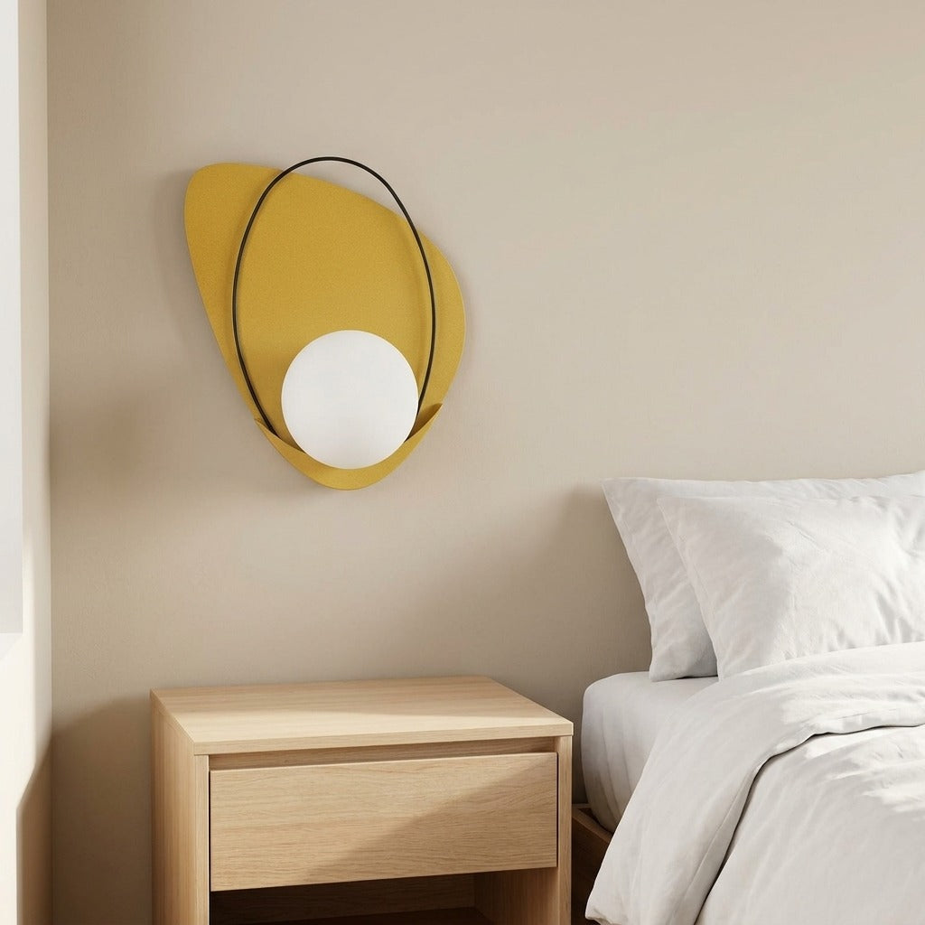 Lampada da Parete Dorata con Diffusore in Vetro - CIRCLY
