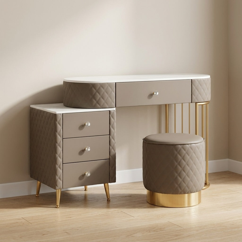 Toeletta con puff 120x40x75 cm con specchio - SHARON