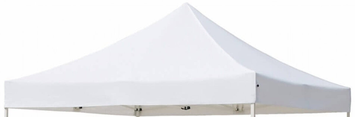 Telo bianco di ricambio a falde CLOTH per gazebo, ripreso di tre quarti su fondo bianco #colore_Bianco