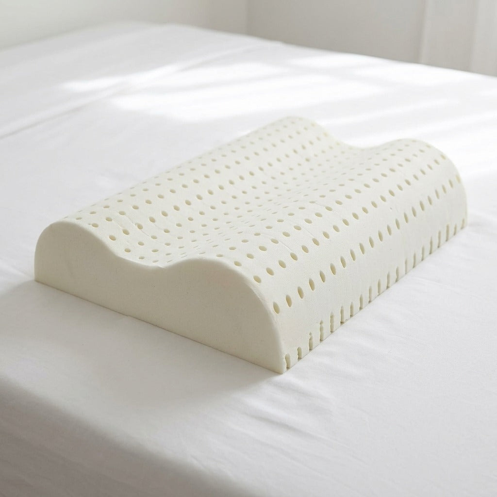Guanciale Memory Foam Cervicale a Onde Forato 71x42 cm - PANNA