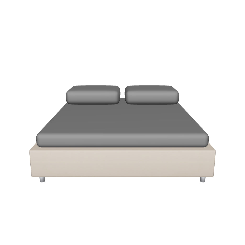 Letto Matrimoniale rivestito in Similpelle - AZELIA in 3D