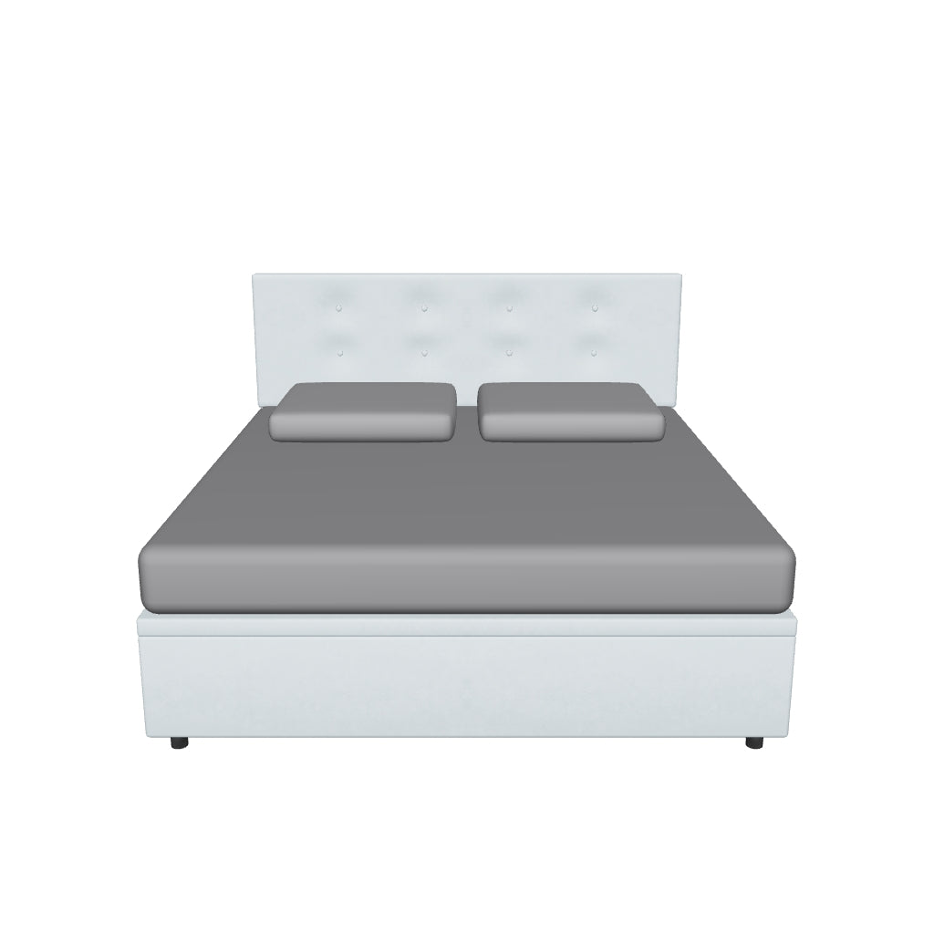 Letto King Size Contenitore Imbottito con Testata - BUTTON in 3D