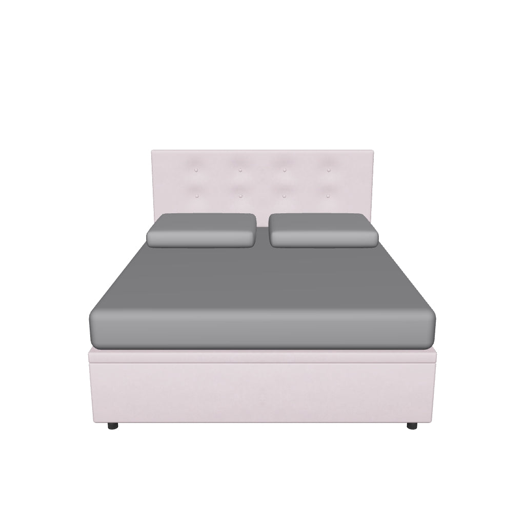 Letto Matrimoniale Contenitore Imbottito in Microfibra con Testata - BOXMAX in 3D