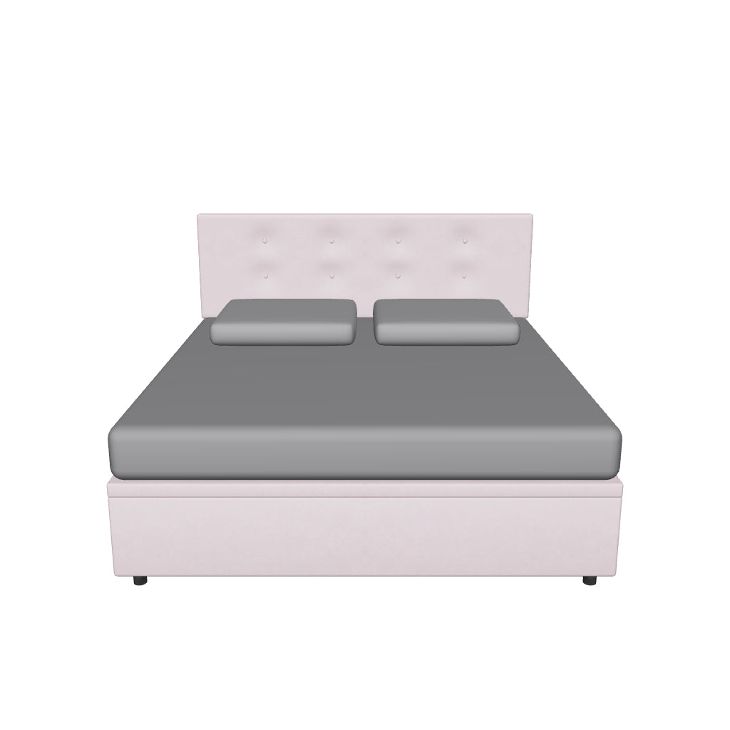 Letto King Size Contenitore Imbottito con Testata - BUTTON in 3D