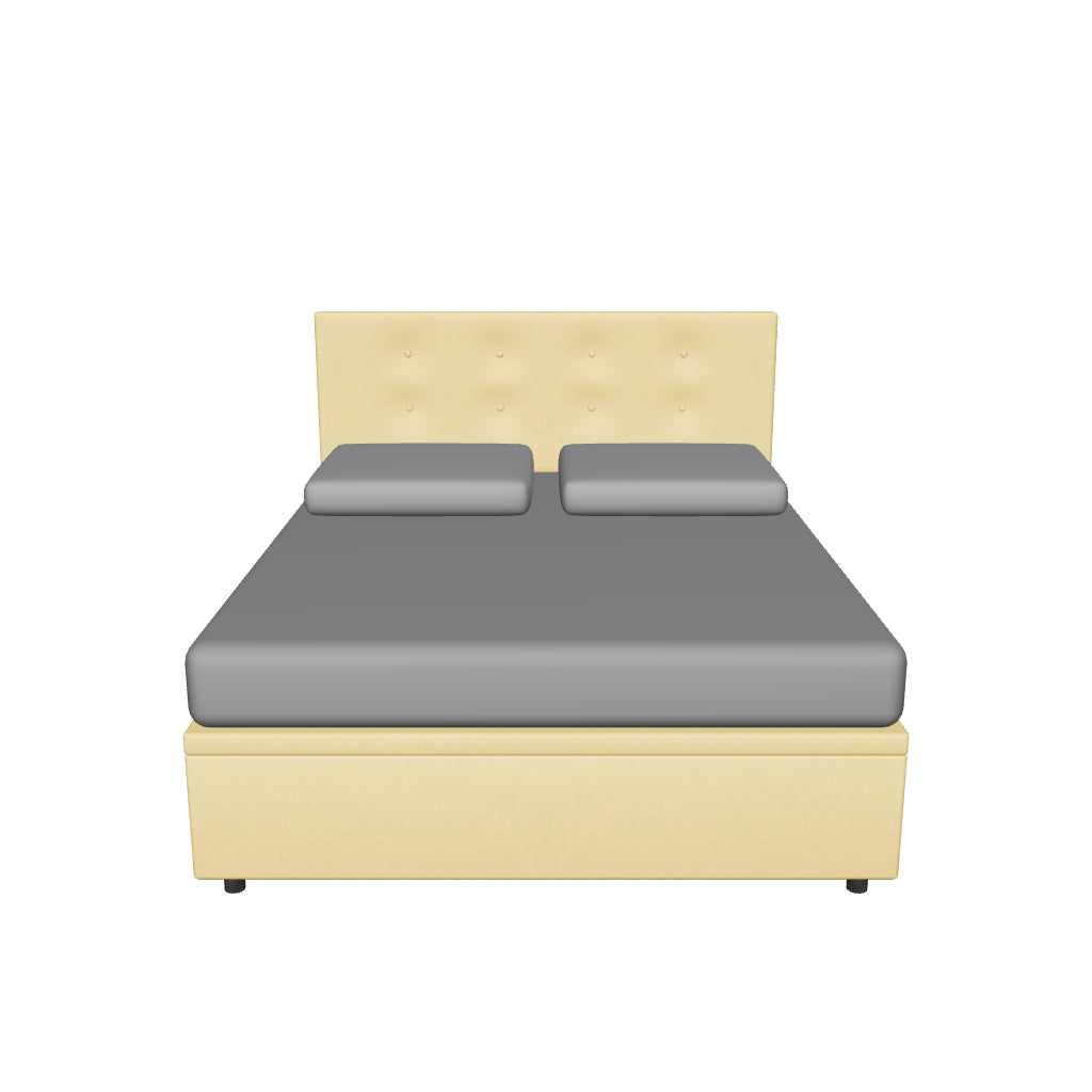 Letto Matrimoniale Contenitore Imbottito in Microfibra con Testata - BOXMAX in 3D