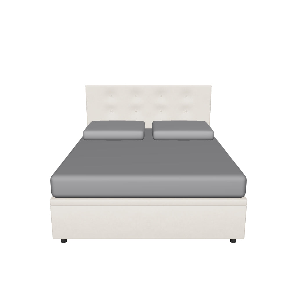 Letto Matrimoniale Contenitore Imbottito in Microfibra con Testata - BOXMAX in 3D