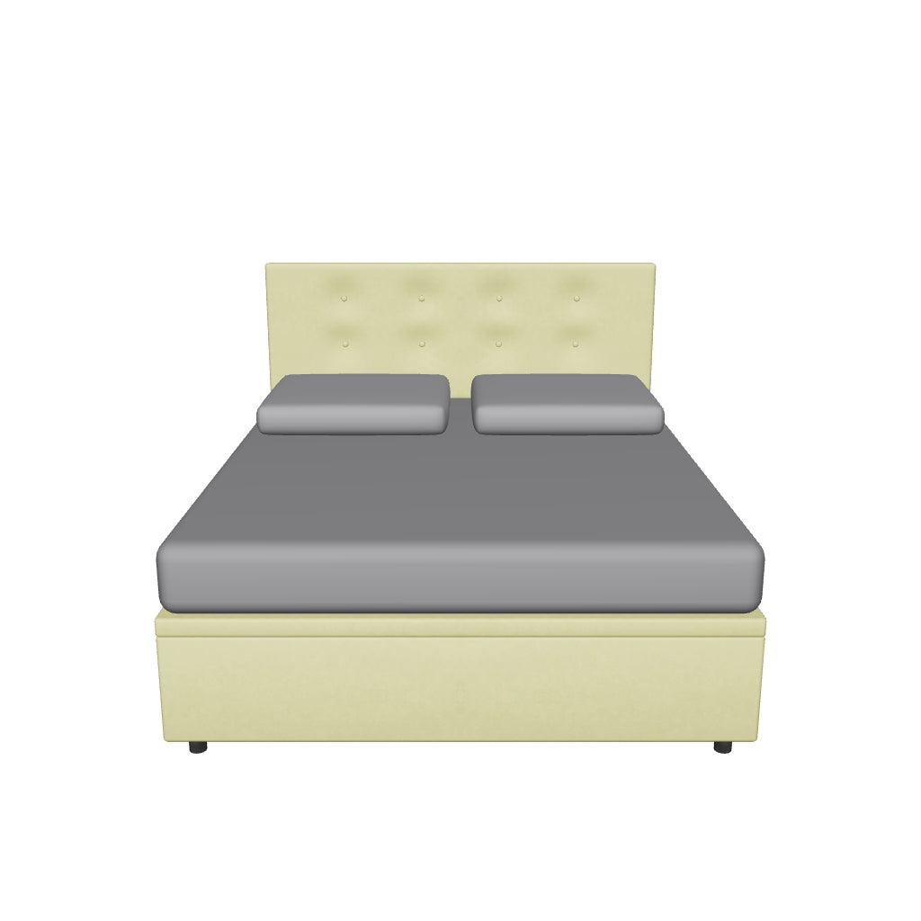 Letto Matrimoniale Contenitore Imbottito in Microfibra con Testata - BOXMAX in 3D
